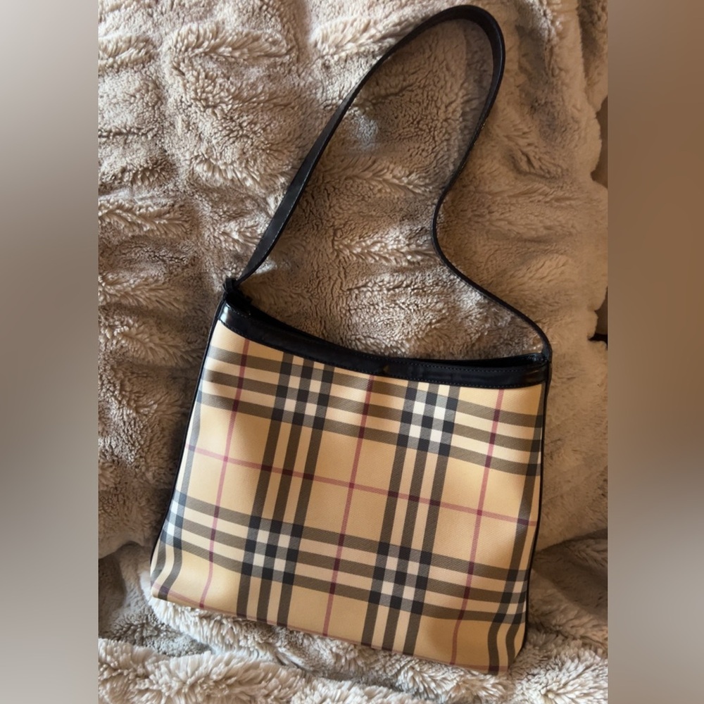 Burberry |Women’s Classic Check Coated Canvas Leather Handbag * Pristine